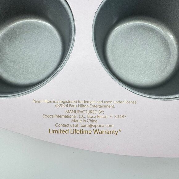 PARIS HILTON 🎀 12 CUP MUFFIN CUPCAKE PAN Pink Nonstick NEW - Picture 5 of 5